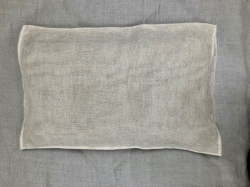 ヘンプ　蚊帳の枕カバー　カラミ織