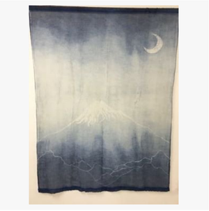 Hemp Mount Fuji indigo dyeing tapestry